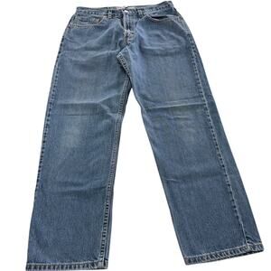 Levis Jeans Mens 34 x 31 Blue 550 Straight Leg Relaxed Fit Pants Cotton